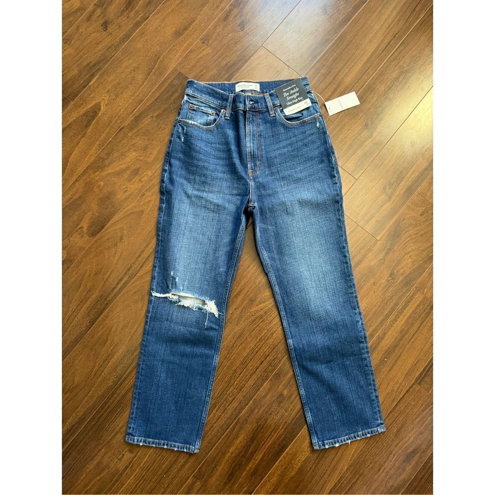 Abercrombie & Fitch 26 Short Curve Love The Ankle Straight Ultra High Rise distr - Picture 2 of 9